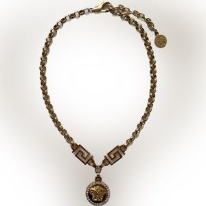 Versace Crystal La Medusa Greca Necklace